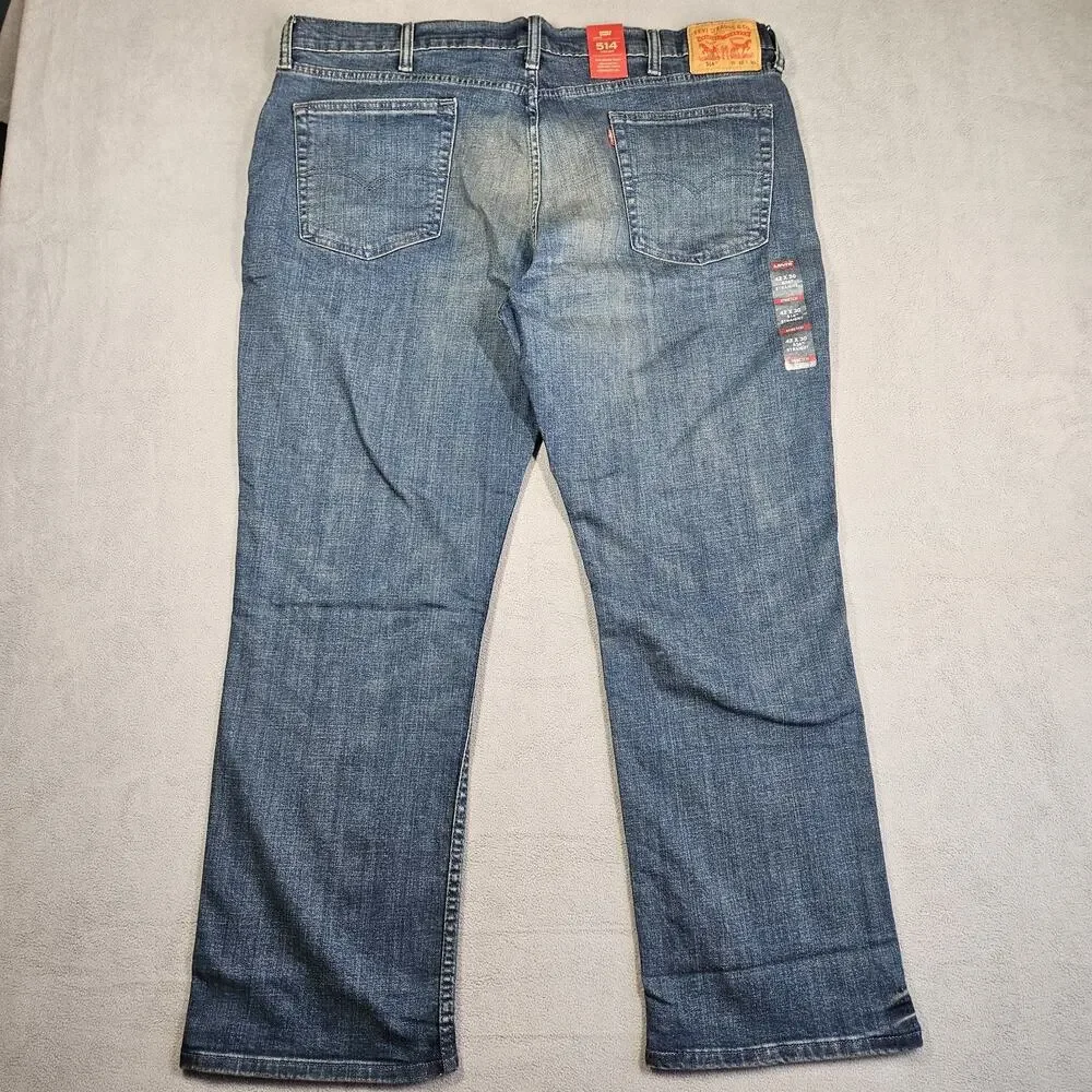 Levis‎ 514 Jeans Mens 42x30* Straight Leg Regular Fit Stretch Whiskering
